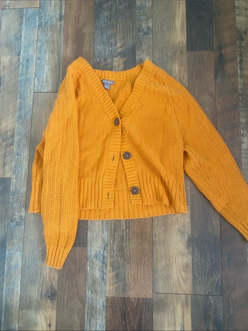 Falls Creek Golden Mustard Chunky Button Cardigan